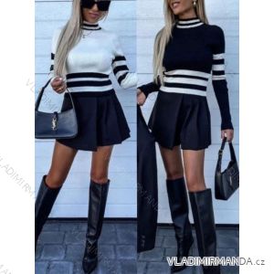 Women's Long Sleeve Knitted Sweater (S/M ONE SIZE) ITALIAN FASHION IMWAE23047