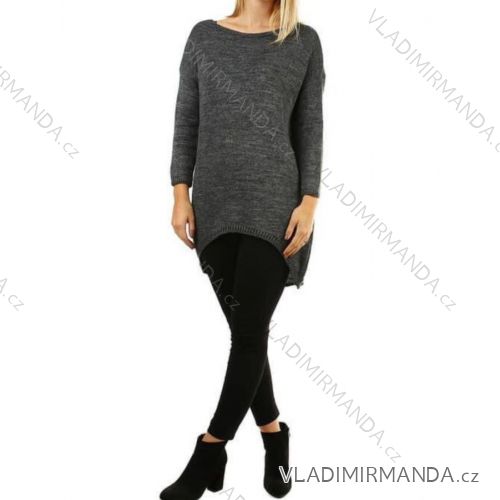 Women's Plus Size Extended Long Sleeve Sweater (XL/2XL ONE SIZE) ITALIAN FASHION IMC23451