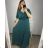 Women's Plus Size Dress Long Elegant Casual Short Sleeve (2XL/3XL ONE SIZE) ITALIAN FASHION IM423ISABELA