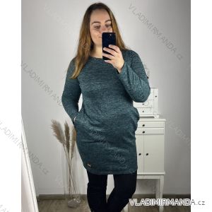 Šaty klasik teplé dlouhý rukáv dámské (L/XL ONE SIZE) ITALSKÁ MÓDA IMD23791