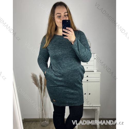 Šaty klasik teplé dlouhý rukáv dámské (L/XL ONE SIZE) ITALSKÁ MÓDA IMD23791