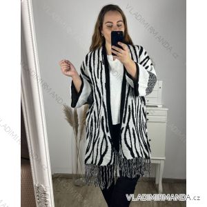 Cardigan dlouhý rukáv dámský nadrozměr (3XL/4XLONE SIZE) ITALSKÁ MÓDA IM423STRIPA