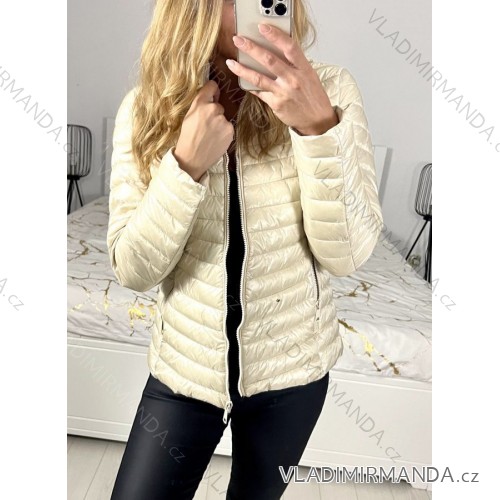 Bunda podzimní s kapucí dámská (S-2XL) POLSKÁ MODA BLI23OB238002/DU béžová XL