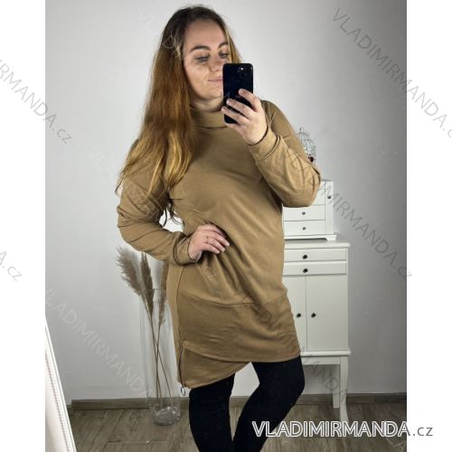 Women's Plus Size Warm Long Sleeve Dress (XL/2XL/3XL ONE SIZE) ITALIAN FASHION IM423575