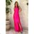 Women's Plus Size (42-46) Long Elegant Party Sleeveless Dress POLISH FASHION PMLBC23265-10 fuchsia 34