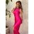 Women's Plus Size (42-46) Long Elegant Party Sleeveless Dress POLISH FASHION PMLBC23265-10 fuchsia 34