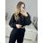 Women's long sleeve long tracksuit and hoodie set (S/M ONE SIZE) ITALIAN FASHION IMPLP2335890016 black S/M