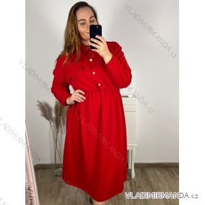 Šaty košeľové dlhý rukáv dámske nadrozmer (3XL/4XL ONE SIZE) TALIANSKA MÓDA IMWQ23182/DU