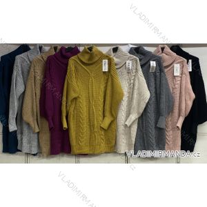 Long Sleeve Knitted Turtleneck Sweater Women Plus Size (XL/2XL/3XL ONE SIZE) ITALIAN FASHION IMC23512