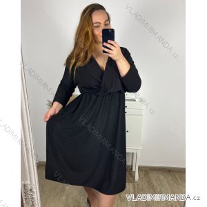 Šaty společenské dlouhý rukáv dámské nadrozměr (3XL/4XL/5XL ONE SIZE) ITALSKÁ MÓDA IM423LINDA