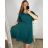 Women's Long Knitted Turtleneck Short Sleeve Dress (S/M ONE SIZE) ITALIAN FASHION IMM22FD51751 Colour   Royal blue Size   XL/2XL