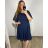 Women's Long Knitted Turtleneck Short Sleeve Dress (S/M ONE SIZE) ITALIAN FASHION IMM22FD51751 Colour   Royal blue Size   XL/2XL