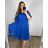 Women's Long Knitted Turtleneck Short Sleeve Dress (S/M ONE SIZE) ITALIAN FASHION IMM22FD51751 Colour   Royal blue Size   XL/2XL