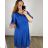 Women's Long Knitted Turtleneck Short Sleeve Dress (S/M ONE SIZE) ITALIAN FASHION IMM22FD51751 Colour   Royal blue Size   XL/2XL