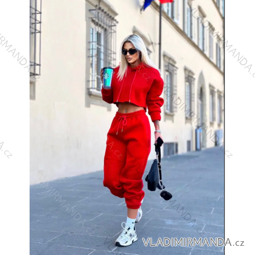 Women's Long Sleeve Long Sweatpants and Hoodie Set (S/M ONE SIZE) ITALIAN FASHION IMPLP2373404020