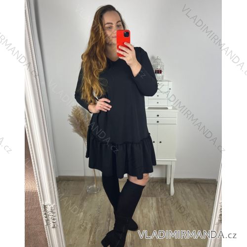 Šaty elegantný dlhý rukáv dámske nadrozmer (3XL/4XL ONE SIZE) TALIANSKA MÓDA IMWQ23202