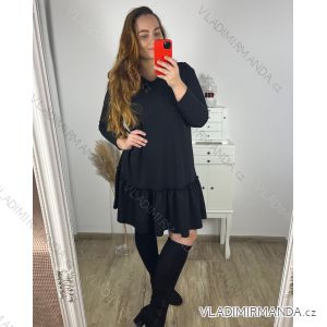 Šaty elegantní dlouhý rukáv dámské nadrozměr (3XL/4XL ONE SIZE) ITALSKÁ MÓDA IMWQ23202/DUR