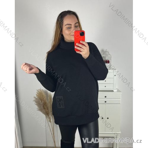 Mikina dlouhý rukáv dámská nadrozměr (3XL/4XL/5XL ONE SIZE) ITALSKÁ MÓDA IMC23KARIN