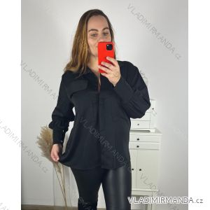 Halenka košile dlouhý rukáv dámská nadrozměr (2XL/3XL ONE SIZE) ITALSKÁ MÓDA IMWT234257/DR