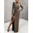 Šaty elegantní krátké dlouhý rukáv dámské (S/M ONE SIZE) ITALSKÁ MÓDA IMWC217235 black S/M