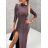 Šaty elegantní krátké dlouhý rukáv dámské (S/M ONE SIZE) ITALSKÁ MÓDA IMWC217235 black S/M
