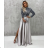 Women's Long Elegant Long Sleeve Dress (S/M ONE SIZE) ITALIAN FASHION IMPGM2316482 -   silver
 -   S / M