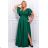 Women's Plus Size (42-46) Long Elegant Party Sleeveless Dress POLISH FASHION PMLBC23265-10 Green 52