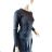 Women's Long Sleeve Knitted Sweater (S/M ONE SIZE) ITALIAN FASHION IMM22FD9073 S/M black