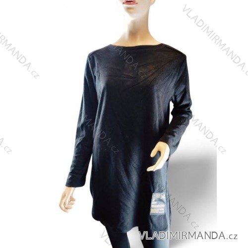 Women's Plus Size Long Sleeve Tunic (XL/2XL/3XL ONE SIZE) ITALIAN FASHION IM423616 L/XL black