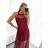 Elegant formal dress with straps for women (S / M ONE SIZE) ITALIAN FASHION IM321576 Colour   red Size   S/M