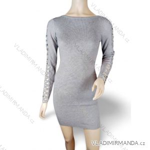 Šaty úpletové dlouhý rukáv dámské (S/M ONE SIZE) M.B.21 IM619052/DR