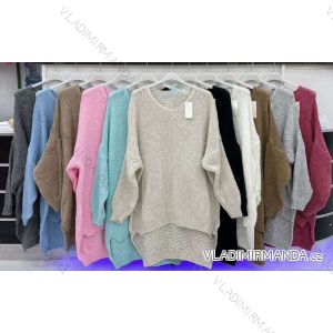 Women's Knitted Extended Long Sleeve Sweater (S/M ONE SIZE) ITALIAN FASHION IMWDT230011