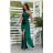 Women's Strapless Long Satin Party Dress (34-42) POLISH FASHION PMLEL24NATHALIE dark green 40