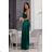 Women's Strapless Long Satin Party Dress (34-42) POLISH FASHION PMLEL24NATHALIE Green 40