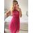 Women's strapless lace party dress (S/M ONE SIZE) ITALIAN FASHION IMC23349/DR old pink S/M