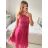 Women's strapless lace party dress (S/M ONE SIZE) ITALIAN FASHION IMC23349/DR old pink S/M