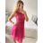 Women's strapless lace party dress (S/M ONE SIZE) ITALIAN FASHION IMC23349/DR old pink S/M