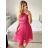 Women's strapless lace party dress (S/M ONE SIZE) ITALIAN FASHION IMC23349/DR old pink S/M