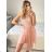 Women's strapless lace party dress (S/M ONE SIZE) ITALIAN FASHION IMC23349/DR old pink S/M