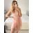 Women's strapless lace party dress (S/M ONE SIZE) ITALIAN FASHION IMC23349/DR old pink S/M