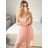 Women's strapless lace party dress (S/M ONE SIZE) ITALIAN FASHION IMC23349/DR old pink S/M