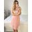 Women's strapless lace party dress (S/M ONE SIZE) ITALIAN FASHION IMC23349/DR old pink S/M