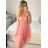 Women's strapless lace party dress (S/M ONE SIZE) ITALIAN FASHION IMC23349/DR old pink S/M