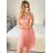 Women's strapless lace party dress (S/M ONE SIZE) ITALIAN FASHION IMC23349/DR old pink S/M