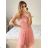 Women's strapless lace party dress (S/M ONE SIZE) ITALIAN FASHION IMC23349/DR old pink S/M