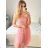 Women's strapless lace party dress (S/M ONE SIZE) ITALIAN FASHION IMC23349/DR old pink S/M