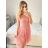 Women's strapless lace party dress (S/M ONE SIZE) ITALIAN FASHION IMC23349/DR old pink S/M