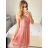 Women's strapless lace party dress (S/M ONE SIZE) ITALIAN FASHION IMC23349/DR old pink S/M