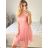 Women's strapless lace party dress (S/M ONE SIZE) ITALIAN FASHION IMC23349/DR old pink S/M