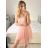 Women's strapless lace party dress (S/M ONE SIZE) ITALIAN FASHION IMC23349/DR old pink S/M